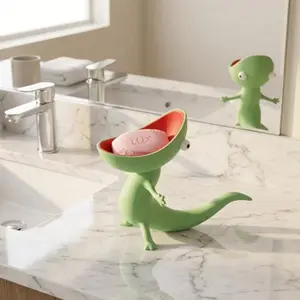 1 piece - Lizard Soap Dish, Soap Holder, Bar Soap Container, Lizard Style, Creative Cartoon Big-Mouth Lizard Key Storage Box, Candy Box, Home Desktop Entrance Keychain Storage Ornament