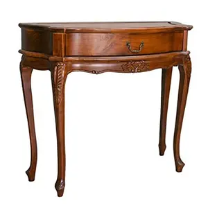 Maykoosh Nightstand, Vintage Vibes Mediterranean Rectangular Carved One Drawer Wall Console Wood Table in Brown  15D x 34W x 30H furniture for apartments