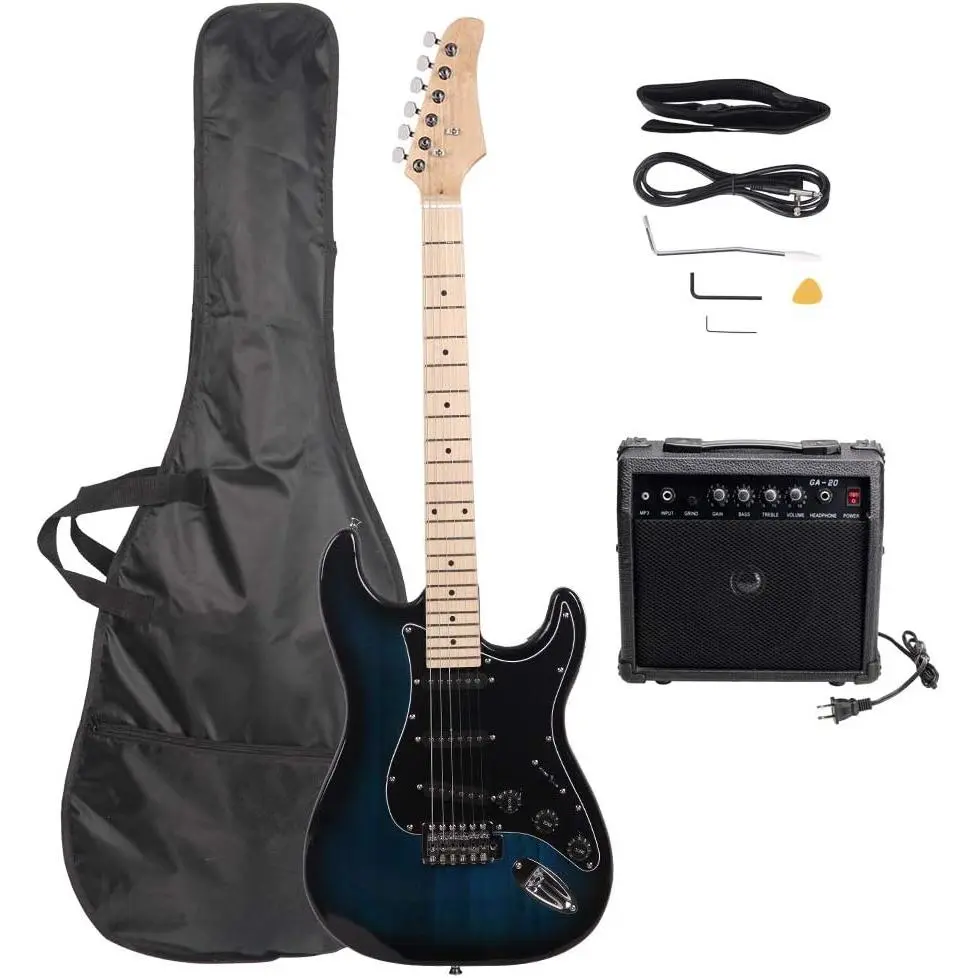 GLARRY Full Size Electric Guitar for Music Lover Beginner with 20W Amp and Accessories Pack Guitar Bag GLARRY Full Size Electric Guitar for Music Lover Beginner with 20W Amp and Accessories Pack Guitar Bag