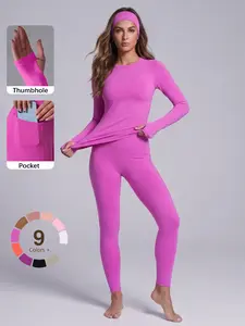 UnciaActive Women's Sporty Yoga Orange Raglan Sleeves Top with Thumbholes, 25' Inseam Leggings with Pocket Casual Activewear Comfortable Stylish Design,Top and Leggings sell separately outdoorfun Spring Sportswear Athleisure Summer Clothes Try it