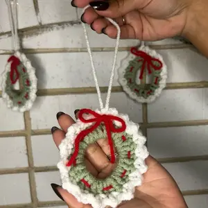 12 pack Crochet Wreath Ornaments Decor