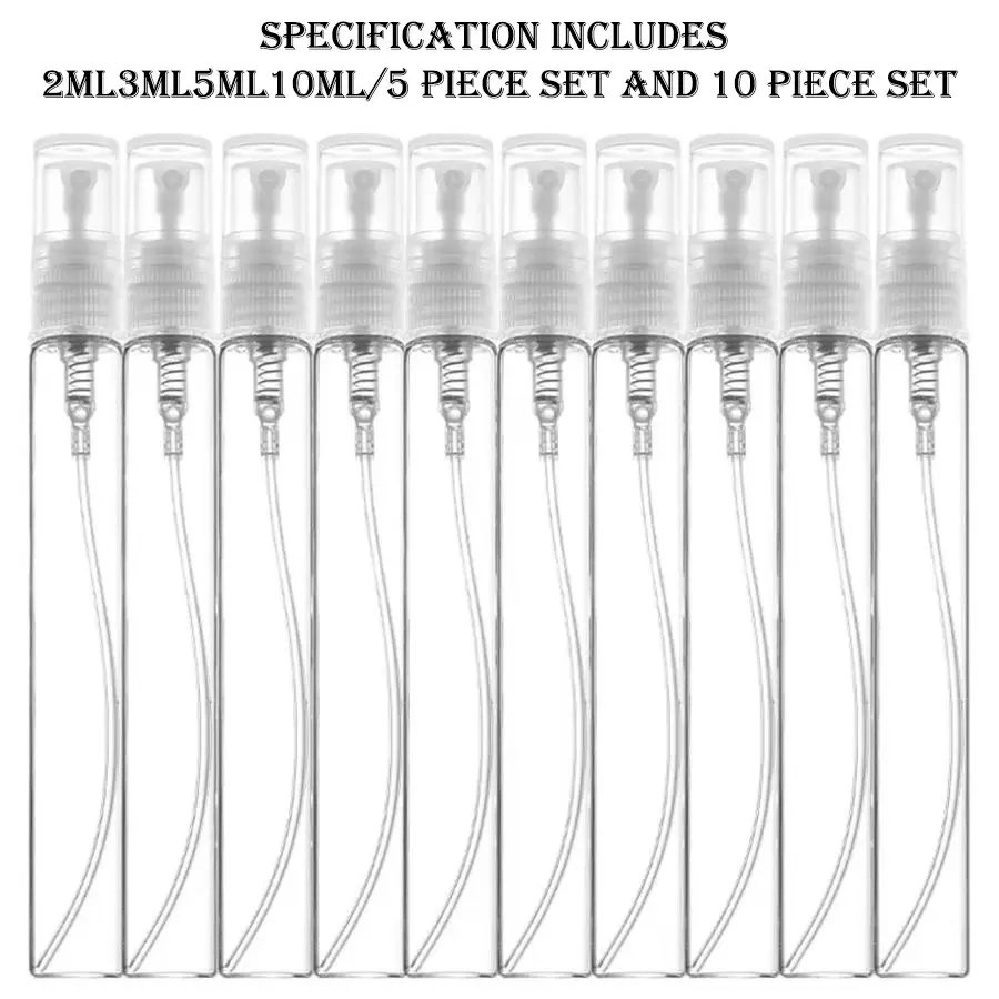Clear Mini Compact Perfume Glass Bottle, Empty Cosmetics Small Portable Refillable Sample Perfume Atomizer Bottles, Daily Makeup Tools for Women, Sample Containers, Makeup Accessories