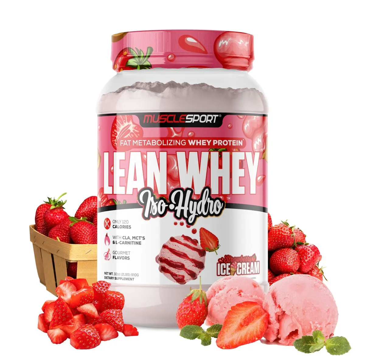 Musclesport Lean Whey Iso Hydro Protein | 25g Protein Per Serving | Whey Isolate and Peptides | Keto Friendly Low Fat Clean Protein Powder | Available at Prime Sports Nutrition