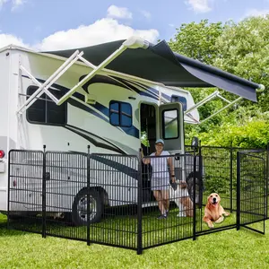 Getlay Tall Garden Fence, Flower Bed Fence, Wide Door Low Threshold Fence Panels