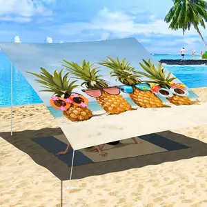 1Pcs Outdoor Thickened Bohemian Pattern Patio Sunshade, Beach Sun Umbrella, Washable, Suitable for Outdoors, Patio, Camping, Beach (Support Frame Not Included), Comes with an Extra Rope