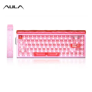 Aula Hero 68xs Triple-Mode Magnetic Axis Keyboard, Rgb Gaming Keyboard, 68 Keys, Dual 8k Return Rate, ARGB Cool Backlight, Neon Light Box, Cyber Hollow Design, Compatible With Windows/Mac System, Suitable For E-sports Games Office