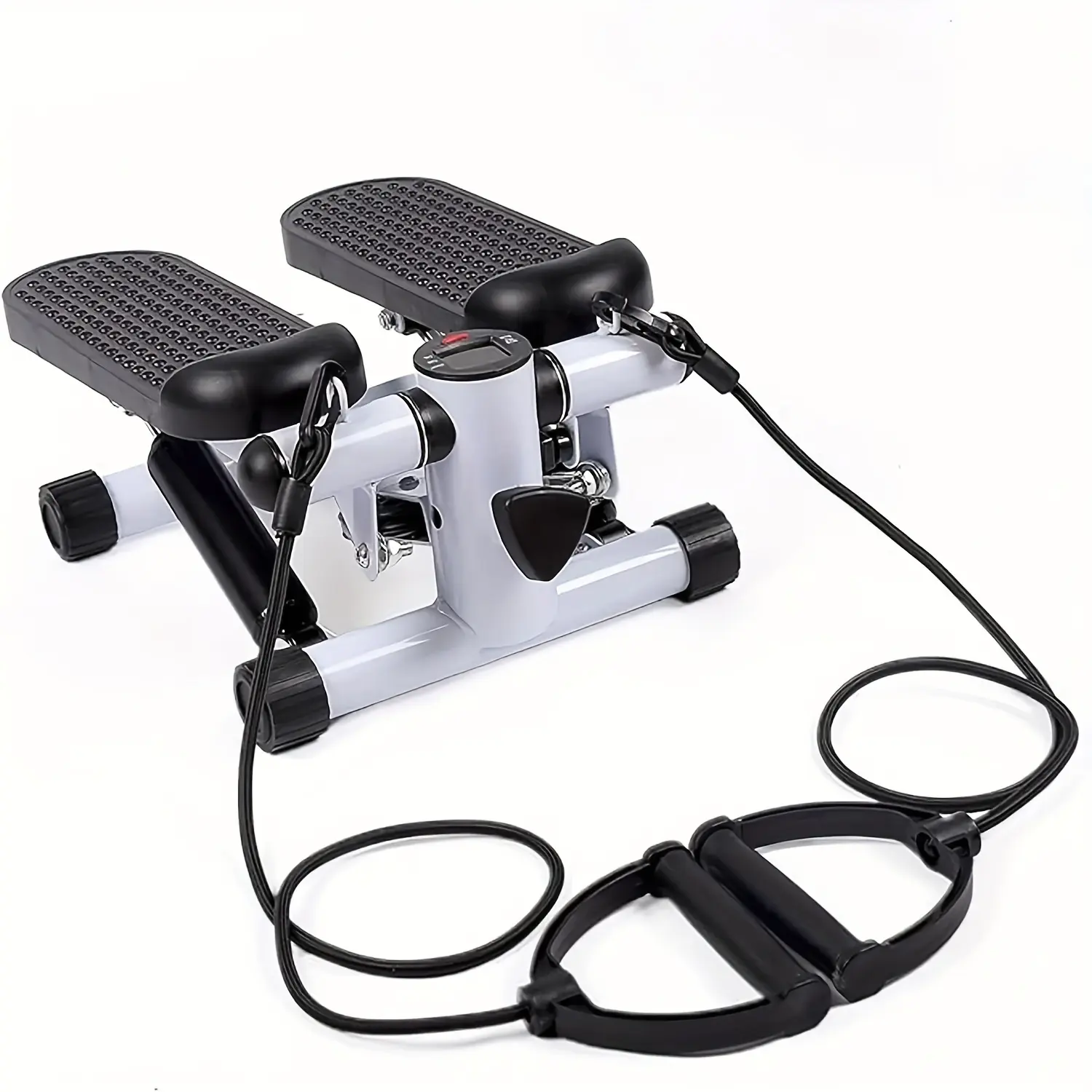 Mini Treadmill Stair Stepper for Exercise, 330 Lbs Weight Limit, Home Fitness Stepper with Data Monitoring Screen, Resistance Band Stepper