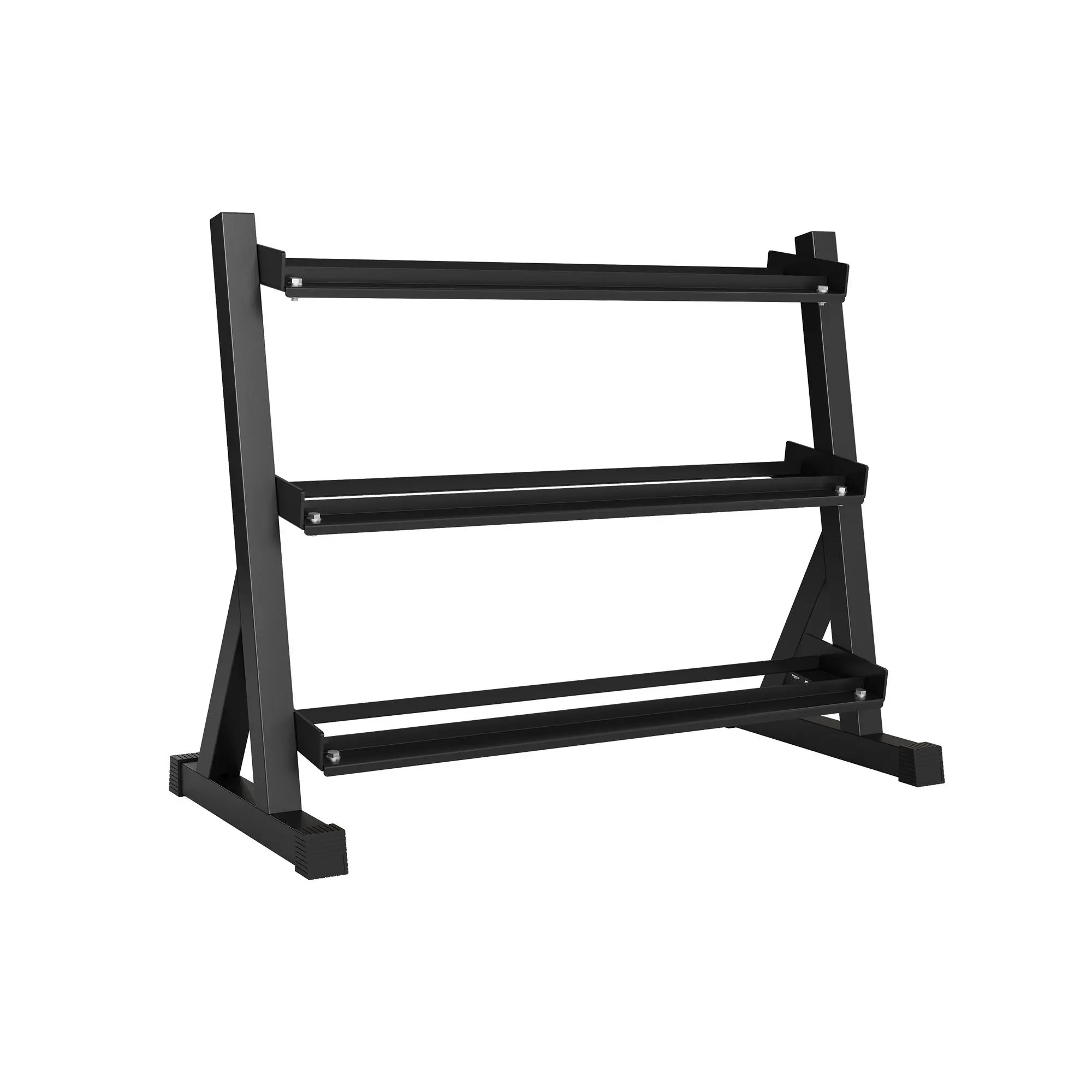 Heavy-Duty Carbon Steel Dumbbell Rack, 3-Tier Home Workout Station with 1000 LB Capacity, Angled Shelves, Rubber Guards for Enhanced Protection, Reinforced Structure, Fits 5-6 Pairs, 5-50 LB Compatibility, Fit at Home Weight Training Gear, Home Gym Kit