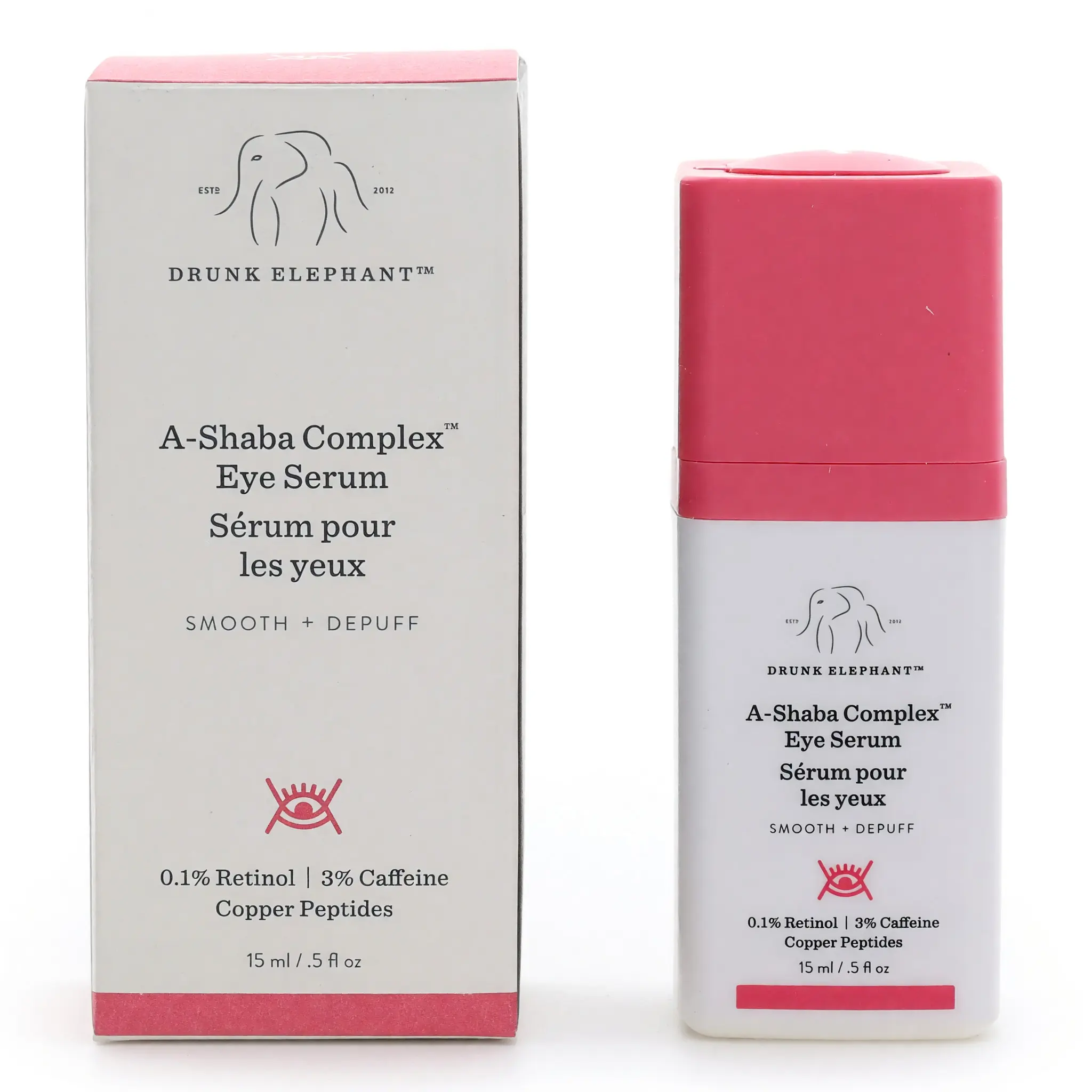Drunk Elephant A-Shaba Complex Eye Serum, 0.5 fl oz Skincare Treatment for Eye Concerns