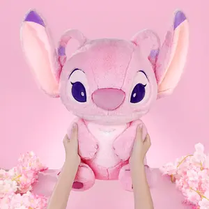 Disney Angel Soft Plush Toy Stitch & Angel Plush Dolls for Kids Adults Fans,23.62"Large-Size, Cuddly Character with Fuzzy Texture and Embroidered Details, Flexible Floppy Ears, Disney Plushy Suitable for All Ages, Cuddly Collectibles,Holiday Gift(1pc)