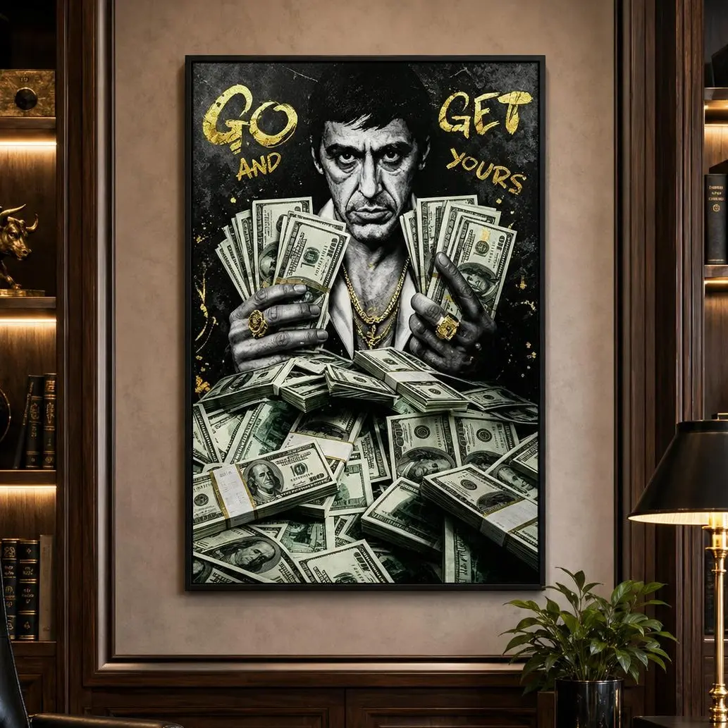 Tony Montana Scarface Inspirational Quote poster,Modern Art Poster for Bedroom,Office & Home Decor,Man Cave Decor