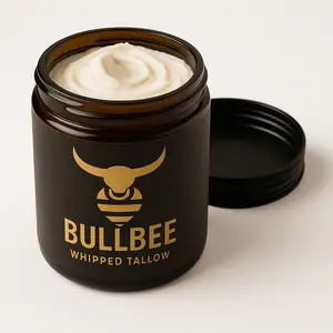 BULLBEE Grass-Fed Whipped Beef Tallow Moisturizer – Chemical-Free Face & Body Cream for Dry, Oily & Acne-Prone Skin | USA Made 2oz / 4oz