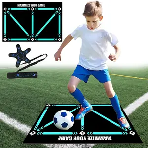 Football Training Set, 35 * 24IN Ball Control Training Mat with Soccer Kick Trainer for All Levels, Non-Slip Silent Equipment for All Ages to Improve Speed, Strength and Coordination