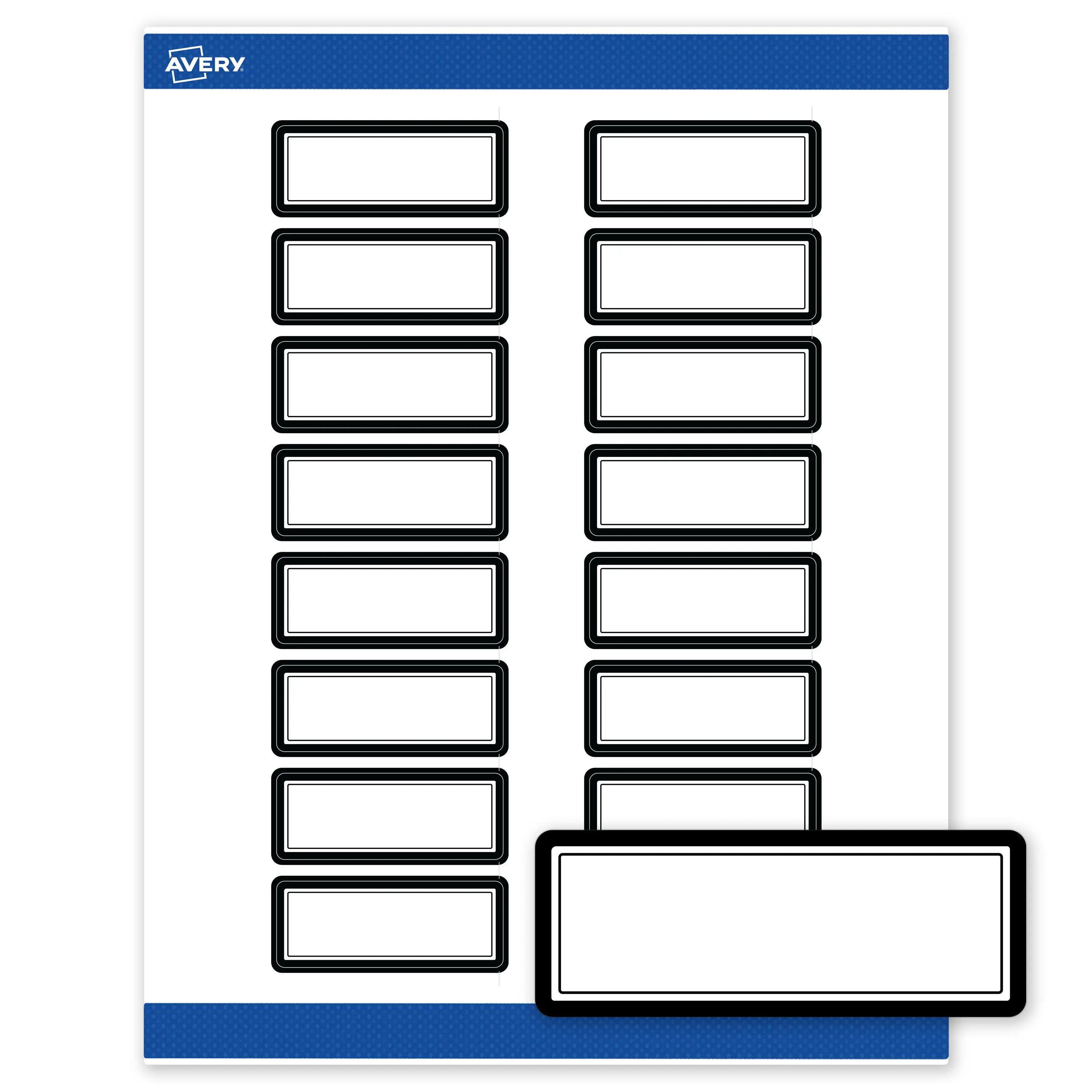Avery Printable Rectangle Labels with Sure Feed Technology, Double Black Border Design, 1" x 2-5/8", Matte White Permanent Labels, Laser/Inkjet, 160 Total, Great for Address Labels