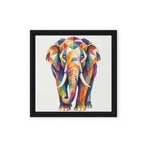 Prism Elephant - Colorful Framed Canvas Wall Art