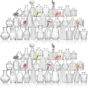Bud Vases in Bulk, Set of 64 Small Vases for Centerpieces, Flower Vases for Flowers in Bulk for Rustic Wedding Home Table Decorations