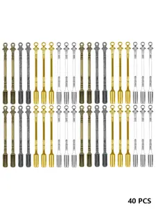 40-Piece Mini Spoon Set, Alloy Kitchen Utensil Keychain, Small Scoop Necklace, DIY Craft Jewelry Making, Handmade Accessories