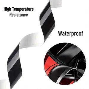 1PC 196.85 X 1.18 Inches High-Gloss Automotive Film Waterproof, Durable, Scratch-Resistant, Self-Adhesive Vehicle Exterior Door Sills, Windows, Frames Gloss Black Carbon Fiber Decorative DIY Stickers, Universal Car Sticker