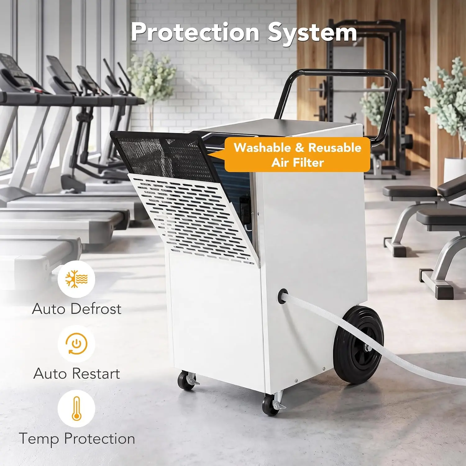 Tribesigns Commercial Dehumidifier with Pump & Drain Hose, Heavy Duty Commercial Dehumidifier for Up to 7000 Sq. Ft Large Spaces, Large Capacity Industrial Dehumidifier with Auto Defrost homedecor