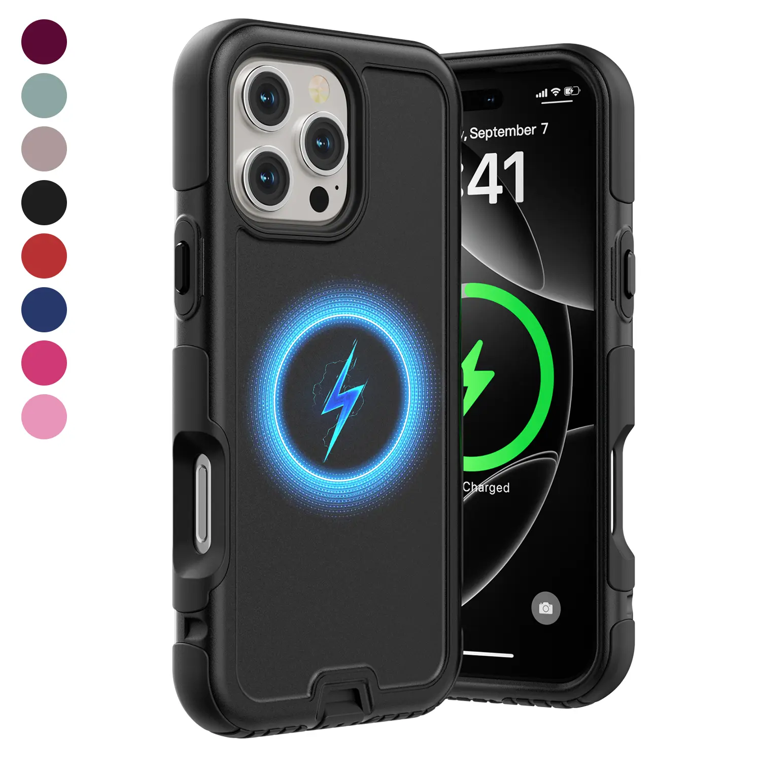 OREKROY Military Grade 3-Layer Rugged MagSafe Case for iPhone 17/16/15/14/13 Pro Max, Heavy Duty Armor Shockproof Protection Accessory with Magnetic Wireless Charging Compatibility, Accessories, Wireless Charging Compatible