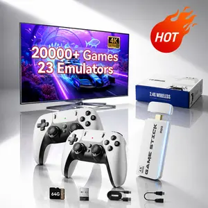 2026 New Upgraded 20000+ Retro Game Console,4K HDMl Output, 2 Wireless Controller, 23+ Game Emulator, Arcade Communication Stick, Halloween Christmas New Year Gift