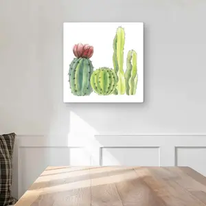 212 MAIN Vibrant Red Aluminium Wall Art Print, 16x16 in - 4 Little Cactus Artwork, Bedroom Home Decor Supplies