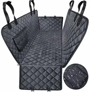 Waterproof Dog Car Back Seat Protector, Scratch-Proof Pet Hammock with Side Flaps & Storage Pocket, Universal Fit for Car Interior Accessories