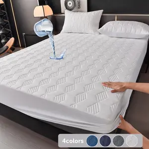 2/3 Piece Waterproof Mattress Protector Set with Deep Pocket (6"-18") Soft Fitted Sheet, Noiseless, Breathable, Stain-Resistant, Machine Washable Quilted Mattress Cover for Bedroom, Guest Room, Dorm, Kids, Pets, Elderly, Hotels – Includes Pillowcases