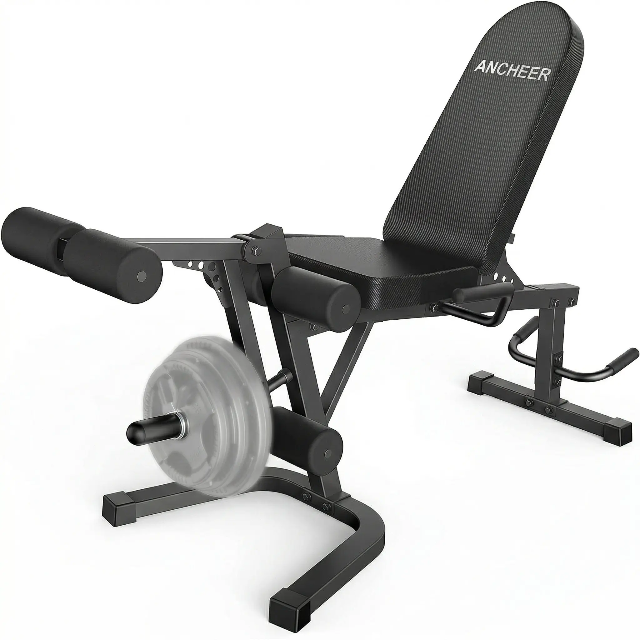 ANCHEER Plate-Loaded Leg Extension & Curl Machine - Adjustable 880LB Capacity Lower Body Strength Training Workout Equipment, Home Gym Gear for Quads, Hamstrings & Glutes Trainer, SummerWins,father'sdaygifts