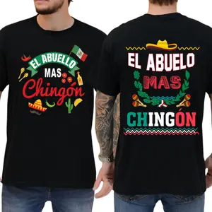 Men's Short-Sleeve Graphic T-Shirt, Casual El Abuelo Mas Chingon Mexican Abuelito Father’s Day Gift Tee, Menswear Top
