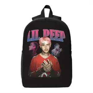 Lil Peep Backpack - Large Capacity High Quality School Bag with Artist Graphic Print, Laptop Backpack for Travel, College, Concerts - Durable Zipper Closure Backpack for Fans & Everyday use, Backpack for School, Ergonomic Design, Concert Essentials