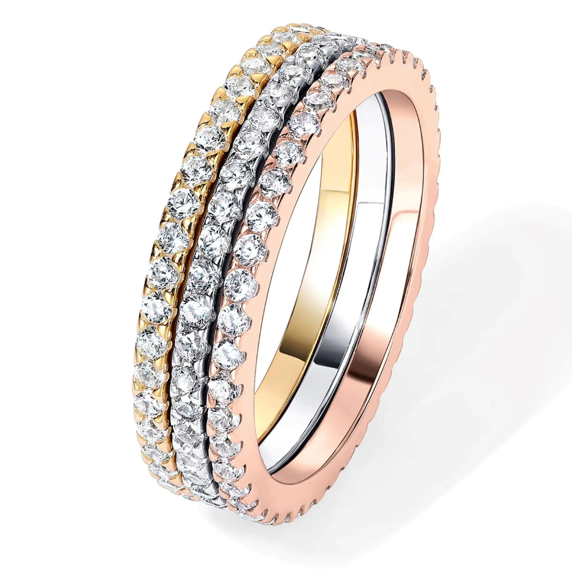 Yellow White & Rose Gold