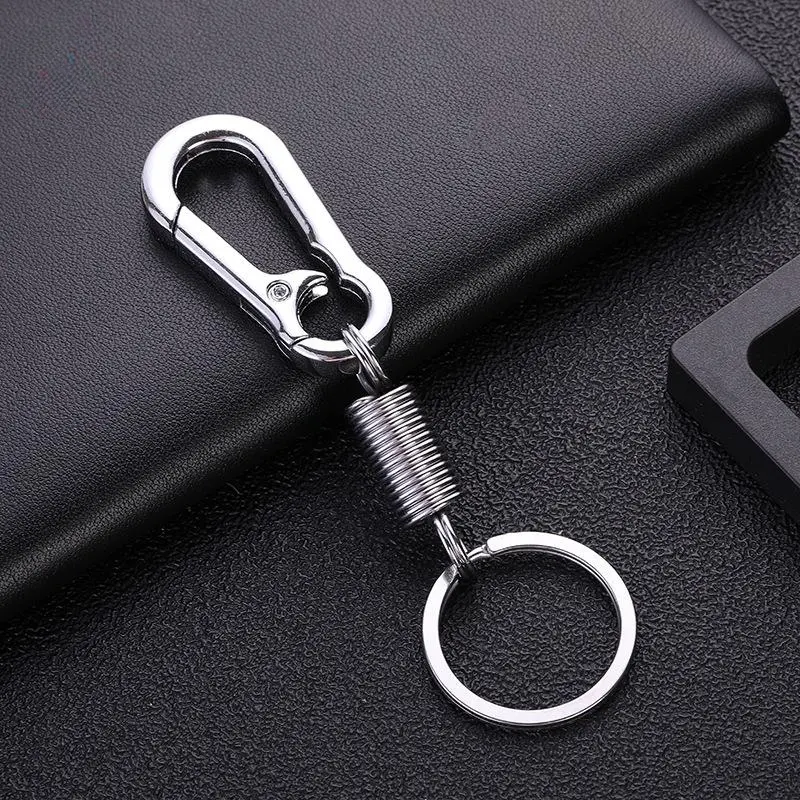 Zinc Alloy Keychain Set 5 PCS Durable Metal Rings for Jeans Styling Daily Use Car Keychain Spring Buckle Quick Release Keychain for Men Women
