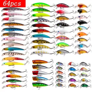 This set includes 64 fishing lures: minnow lures, soft plastic artificial baits, spinnerbaits, Topwater lure, Spoon lures, Carp lures, suitable for both freshwater and saltwater fishing, and can be used in various types of water. Fishing Tackle