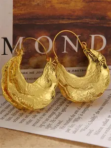 Vintage Texture Metal Design Hoop Earrings (1 Pair), Fashionable Jewelry for Women, Daily Ear Decor, Trendy All-match & Exquisite Jewelry for Birthday Gift, Vintage Style