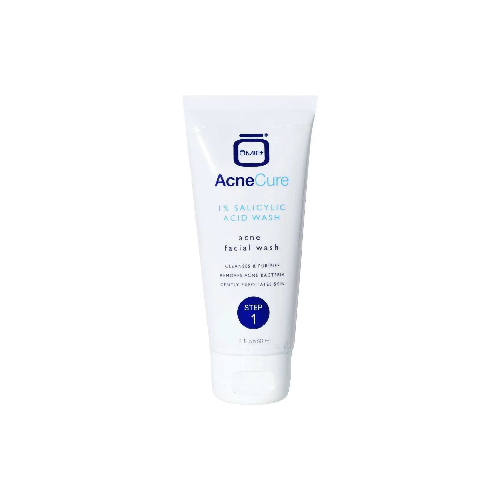 OMIC AcneCure Facial Wash 60ml - 1% Salicylic Acid Cleanser for Acne Treatment, Gentle Exfoliant Formula