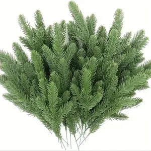 24 Pcs Artificial Pine Branches, Christmas Greenery Plants, Artificial Faux Greenery, Pine Needles, DIY Cedar Picks and Sprays, Garland Wreath Craft, Home Decor