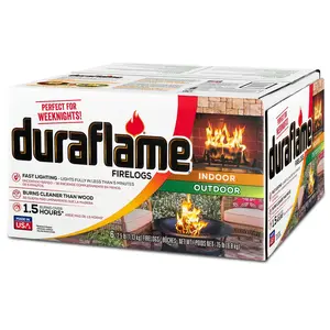 Duraflame 2.5lb Indoor Outdoor Fireplace Fire Pit Firelog 1.5 Hr Burn Time, 6 Pk Duraflame 2.5lb Indoor Outdoor Fireplace Fire Pit Firelog 1.5 Hr Burn Time, 6 Pk