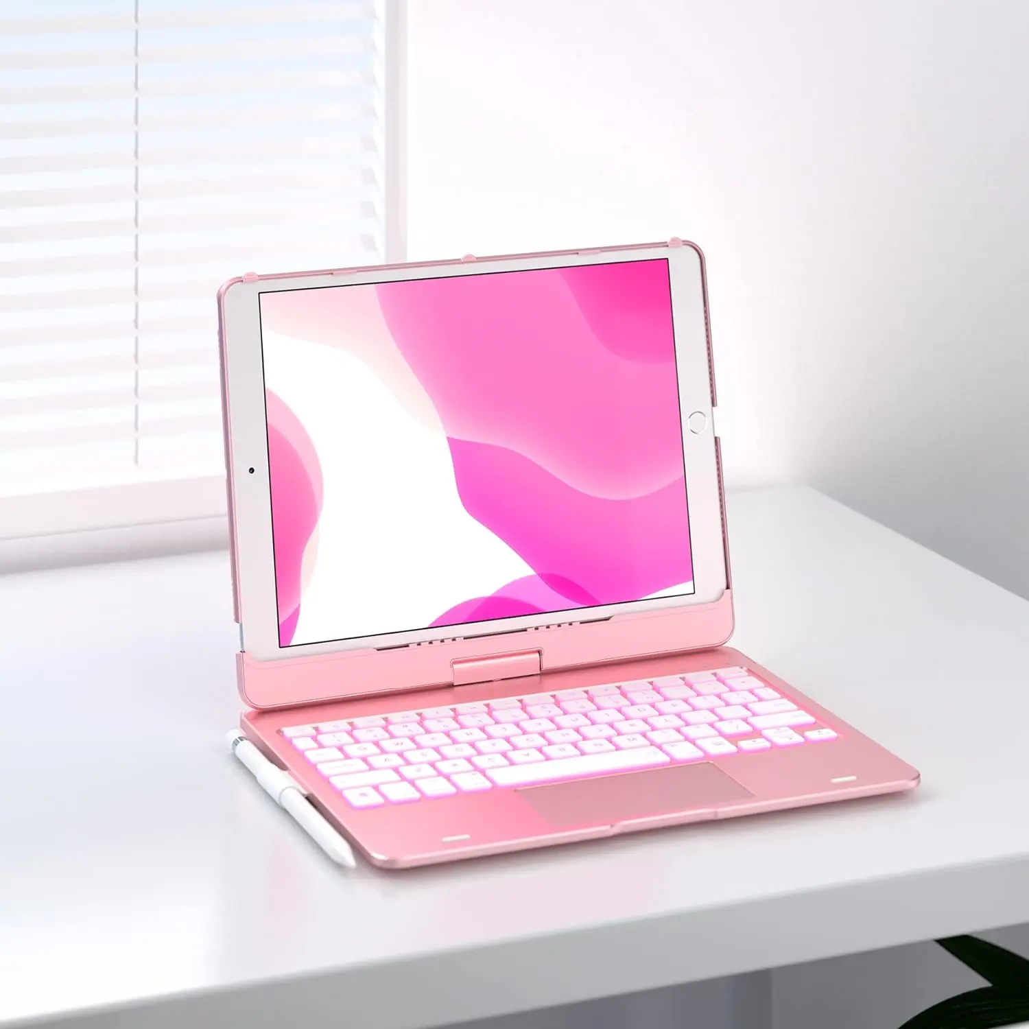 [DealsForYouDays] Typecase iPad Keyboard Case with 360° Rotating Removable Stand, Supports Multi-Touch, 11-Color Backlight, Compatible with iPad A16/10th Generation, iPad Air&iPad Pro