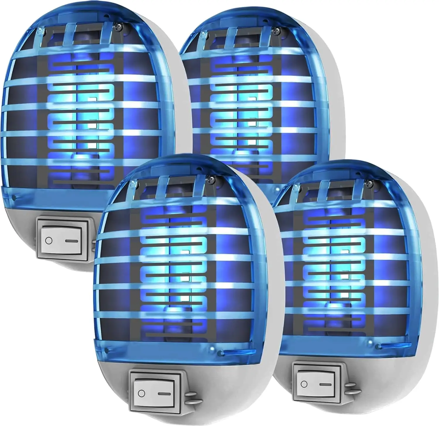 4 Pcs Bug Zapper Indoor, Fly Zapper for Indoors, Electronic Mosquitoes Killer Mosquito Zapper with Blue Lights for Living Room, Home, Kitchen, Bedroom, Baby Room, Office(4 Packs)