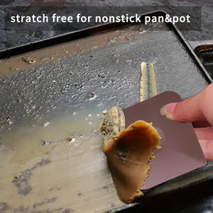 1pc, Dish Scraper Tool Set, Cast Iron Cleaning Scraper Food Scraper, Polycarbonate Plastic Pot Scraper, Iron Pan Scraper Scrubber for Cleaning Grease, Kitchen Scraper, Cleaning Tools, Cleaning Supplies, Kitchenware