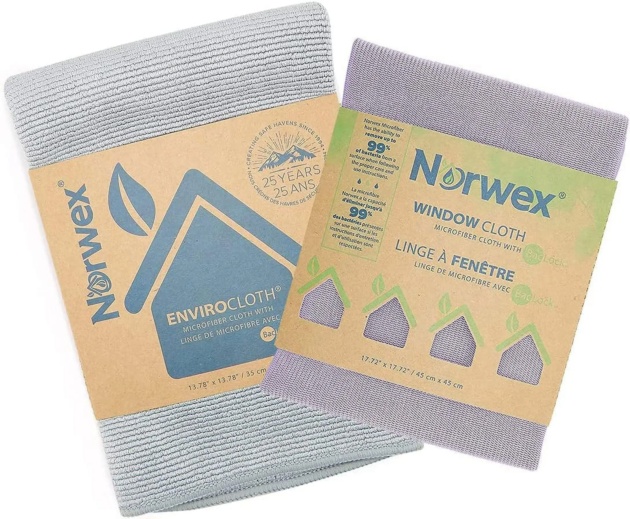Norwex Violet & Gray Microfiber Cleaning Cloths – Eco-Friendly & Durable (Pack of 2)