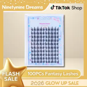Ninetynine Dreams 100PCs Fantasy Lashes | Dramatic Spiky 10–16mm C+ Curl Manhua Anime Style DIY Lash Clusters — Waterproof, Long-Lasting, Reusable & Pre-Mapped Beginner-Friendly with Ultra-Thin Black Band False Eyelashes For Bold Eye-Catching Looks
