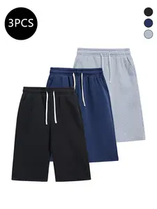 3-Pack Men’s Summer Sports Shorts — Breathable shorts for running, workouts, fitness, and everyday casual wear; 7/8 length men’s shorts