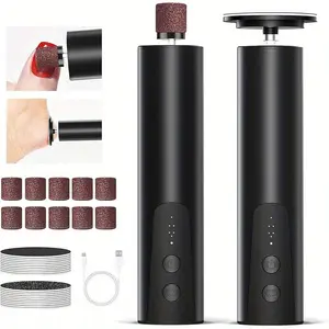 Electric Foot Care Kit, USB Rechargeable Dual Function Exfoliator & Polisher, 6-Speed Electric Nail Buffer Set for Daily Use