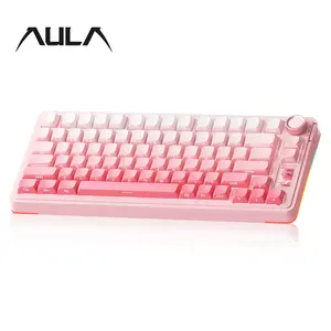 AULA S75 PRO three-mode Multifunctional Keyboard, smart screen, multi-function knob, RGB lighting effect, comfortable feel, 4000mAh battery capacity, compatible with Windows/Mac/iOS, plug and play, Rechargeable Backlight Keyboard