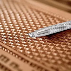 Leather Stamping Tools Diamond Stamps 3D Geometric Pattern 304 Stainless Steel Stamp for DIY Leathercraft Carving Working (M)