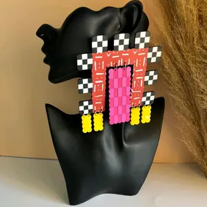 7/ TAM_TAM: afrocentrics prints inspired oversize stud Acrylic earrings