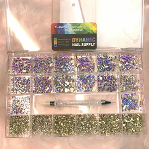 AB K9 Crystal Rhinestone set - 20 cells - 14 big shapes and 6 round shapes rhinestonesz
