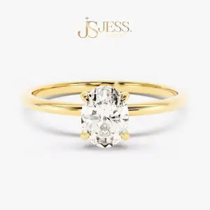 1 ct Oval Cut Synthetic Moissanite Solitaire Ring, 925 Sterling Silver Jewelry, Four Prongs Design, Engagement Bridal Wedding Ring for Women